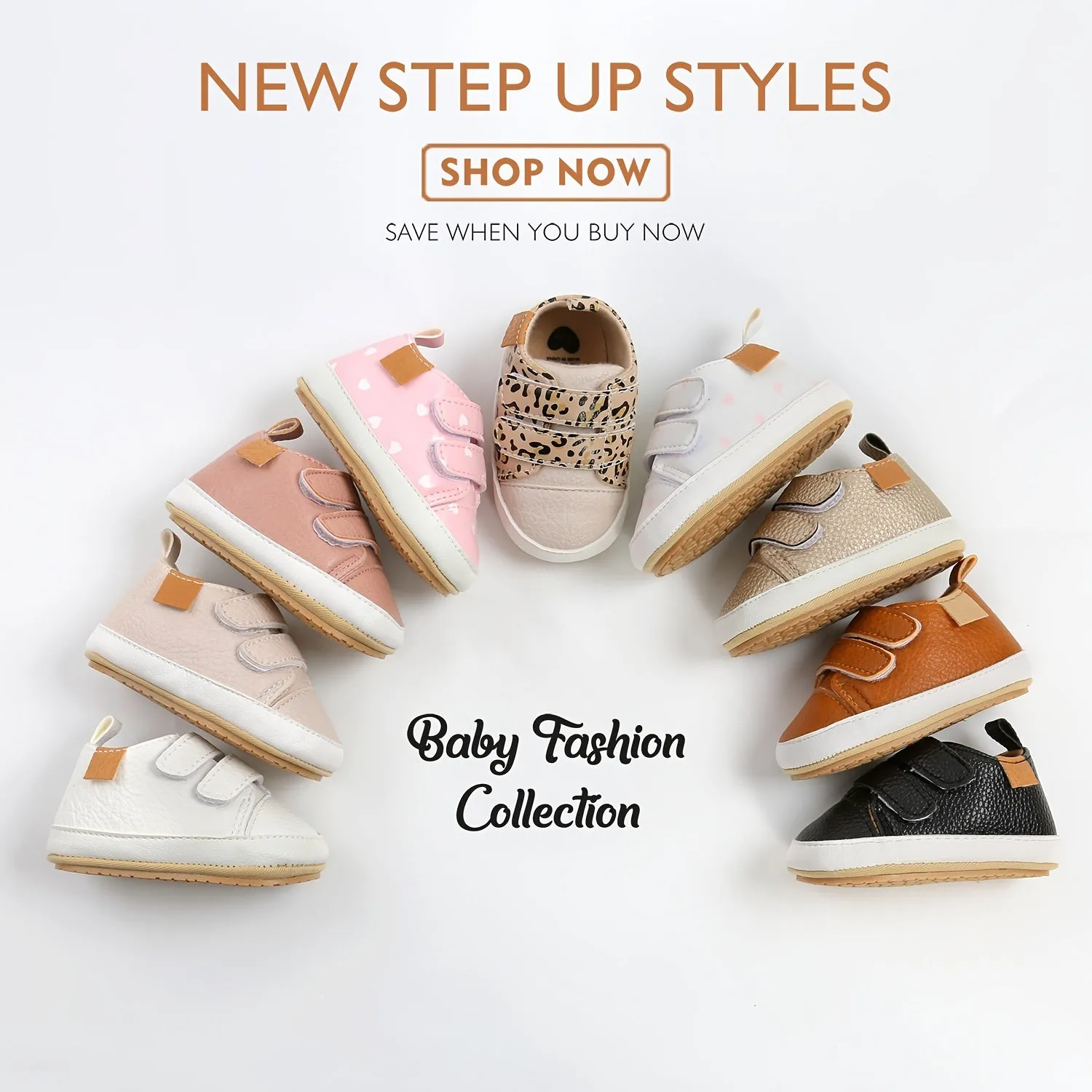 Non-Slip High-Top PU Leather Walking Shoes for Baby Boys and Girls